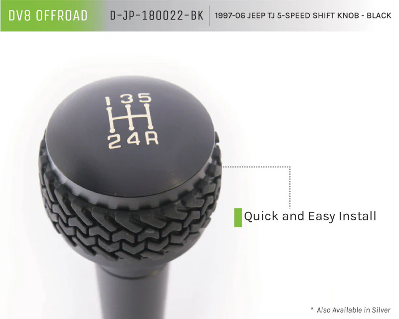 DV8 Offroad 1997-06 Jeep TJ 5-Speed Shift Knob And Lever Black - Image 5