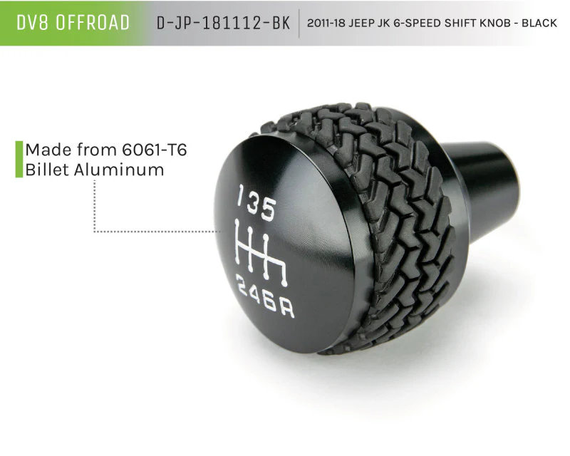 DV8 Offroad 2011-2018 Jeep JK 6-Speed Shift Knob Black - Image 9