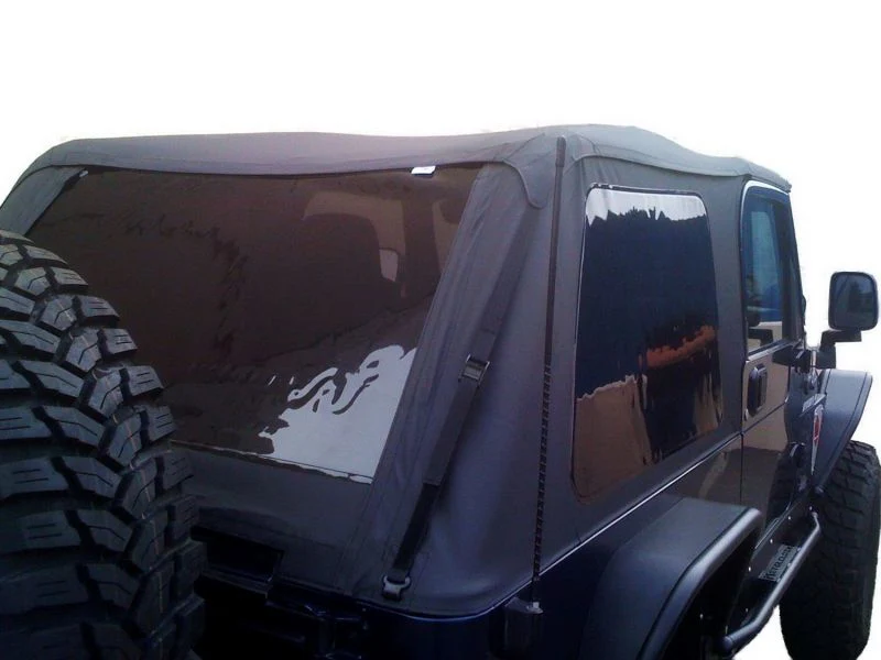 Rampage 2004-2006 Jeep Wrangler(TJ) LJ Unlimited Frameless Soft Top Kit - Black Diamond - Image 3